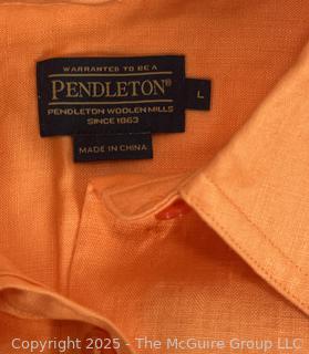 Pendleton Orange Button Front Shirt, Large New with Tags