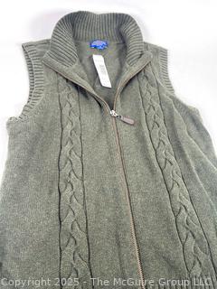 Pendleton Full Zip Women's Cable-Knit Sweater Vest, M, New with Tags