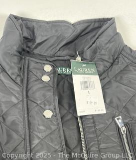 Ralph Lauren Black Quilted Vest L, New with Tags