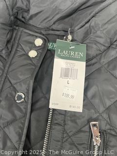 Ralph Lauren Black Quilted Vest L, New with Tags