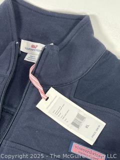 Vineyard Vines Blue Long Sleeve 1/4 Zip Up Pullover Sweater, XL, New with Tags
