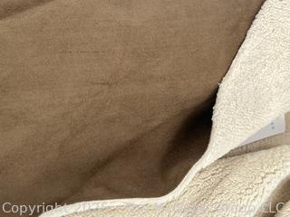 Ralph Lauren Faux Suede Shearling Draped Vest, PL, New with Tags