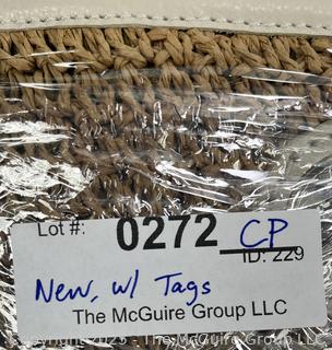 Brighton Straw & Leather Kari Messenger Crossbody Handbag New with Tags