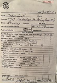 Steinway & Sons Grand Piano 1958 Model L, Ebony Serial #359333