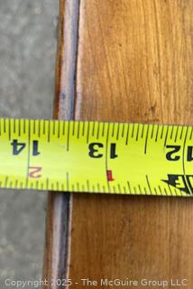 Three (3) Drawer Louis XI Style Inlaid Scrolled Design Continental Fruitwood Commode.  33"H x 22"W x 14"D