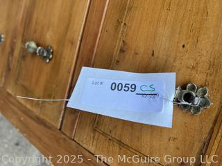 Three (3) Drawer Louis XI Style Inlaid Scrolled Design Continental Fruitwood Commode.  33"H x 22"W x 14"D