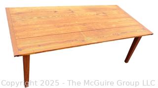 Primitive Pine Farm House Table Made from 18th Century Floor Boards.  81"L x 39"W x 29"H