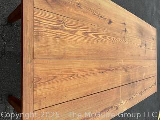 Primitive Pine Farm House Table Made from 18th Century Floor Boards.  81"L x 39"W x 29"H