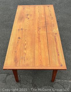 Primitive Pine Farm House Table Made from 18th Century Floor Boards.  81"L x 39"W x 29"H