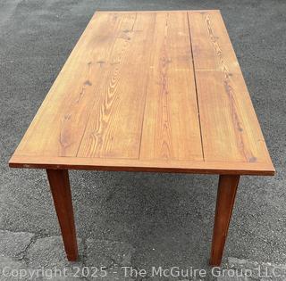 Primitive Pine Farm House Table Made from 18th Century Floor Boards.  81"L x 39"W x 29"H