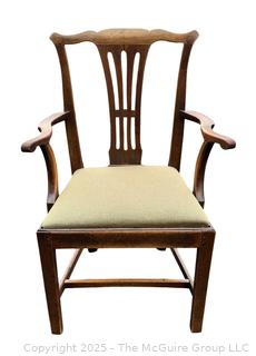 Georgian Carved Mixed Woods Armchair Stamped Sadler