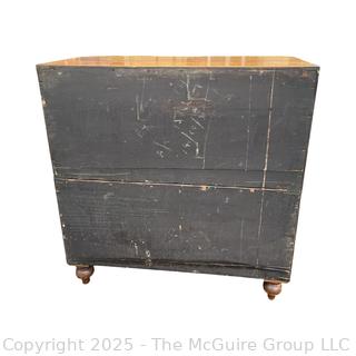 Five (5) Drawer Military Officer's Campaign Chest with Brass Mounts.  39"W x 18"D x 41"H Note: Bottom Drawer Front has Damage Lower Right
 