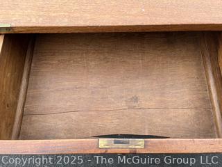 Five (5) Drawer Military Officer's Campaign Chest with Brass Mounts.  39"W x 18"D x 41"H Note: Bottom Drawer Front has Damage Lower Right
 