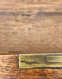 Five (5) Drawer Military Officer's Campaign Chest with Brass Mounts.  39"W x 18"D x 41"H Note: Bottom Drawer Front has Damage Lower Right
 