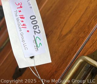 Five (5) Drawer Military Officer's Campaign Chest with Brass Mounts.  39"W x 18"D x 41"H Note: Bottom Drawer Front has Damage Lower Right
 