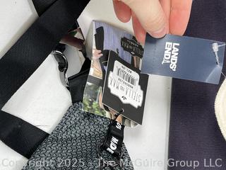 Three (3) Bags Including Fanny Pack, Back Pack and Canvas Totes, Some New with Tags