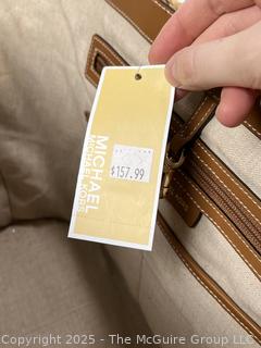 Michael Kors Malibu Woven Straw Tote New with Tags