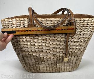 Michael Kors Malibu Woven Straw Tote New with Tags