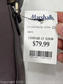 DKNY Burgundy Saffiano Leather Crossbody Handbag, New with Tags