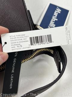 DKNY Burgundy Saffiano Leather Crossbody Handbag, New with Tags