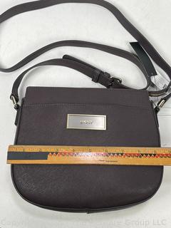 DKNY Burgundy Saffiano Leather Crossbody Handbag, New with Tags