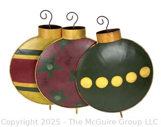 Three (3) Large Metal Outdoor Christmas Decor