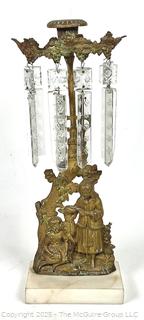 Victorian Girandole Candelabra with Crystal Lusters