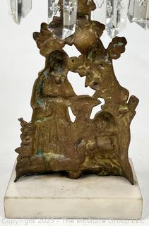 Victorian Girandole Candelabra with Crystal Lusters