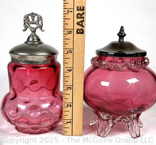 Porcelain and Ruby Red Glassware