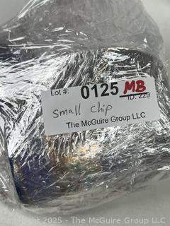 Egermann Bohemian Czech Gilt & Cobalt Blue Glass Vase, Plate, Tea Cup and Saucer