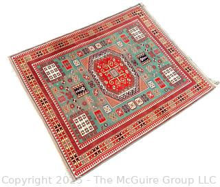 Kazak Karachop Hand Knotted Shirvan Turkish Rug on Red Ground.  5" x 6" (WAS 1400CS)