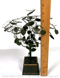 Epergne Tole Rose Tree with Eight (8) Glass Vases 