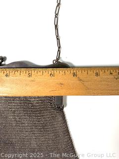 Victorian Sterling Silver Chain Maille Mesh Handbag.  251 grams