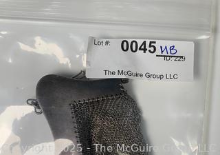 Victorian Sterling Silver Chain Maille Mesh Handbag.  251 grams