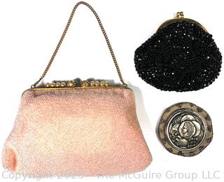 Three (3) Victorian Beaded Handbags Including Steel Bead Tam O Shanter Style Coin Purse