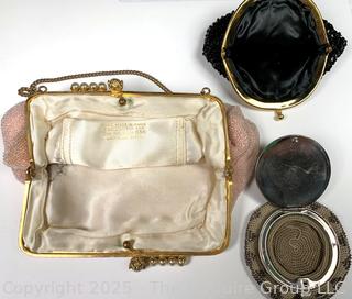 Three (3) Victorian Beaded Handbags Including Steel Bead Tam O Shanter Style Coin Purse