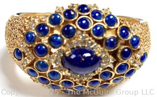 Blue Cabochon Glass Crawford Watch Bracelet, Untested