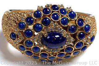 Blue Cabochon Glass Crawford Watch Bracelet, Untested