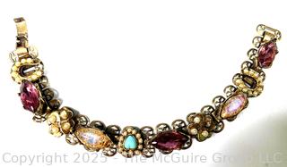Multi Stone and Rhinestone Slide Bracelet