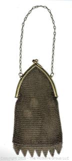 Victorian Metal Chain Maille Mesh Kiss Lock Clasp Purse