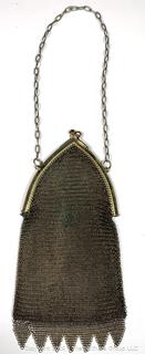Victorian Metal Chain Maille Mesh Kiss Lock Clasp Purse