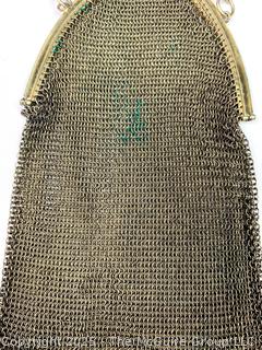 Victorian Metal Chain Maille Mesh Kiss Lock Clasp Purse