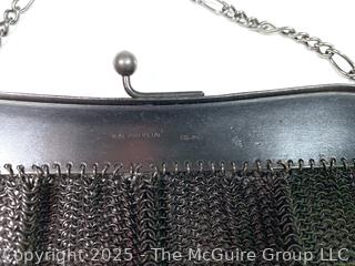 Black Real Gunmetal Chain Maille Mesh Handbag and Coin Purse, Made in France