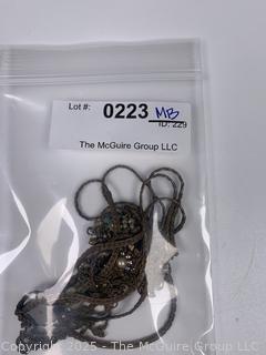 Gilt Gold and Rhinestone Pendant Necklace, Possibly Unsigned Miriam Haskell 