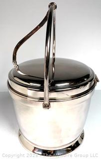 Bernard Rice's & Sons, Apollo Silver Plated Reticulating Roll Ove Lid Ice Bucket 