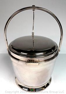 Bernard Rice's & Sons, Apollo Silver Plated Reticulating Roll Ove Lid Ice Bucket 