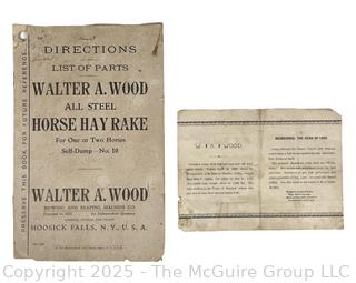 Ephemera of Walter A. Wood Company circa 19th C. Hoosic Falls NY