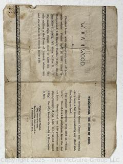 Ephemera of Walter A. Wood Company circa 19th C. Hoosic Falls NY