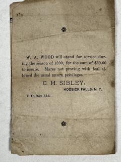 Ephemera of Walter A. Wood Company circa 19th C. Hoosic Falls NY