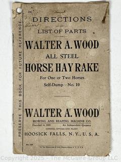 Ephemera of Walter A. Wood Company circa 19th C. Hoosic Falls NY